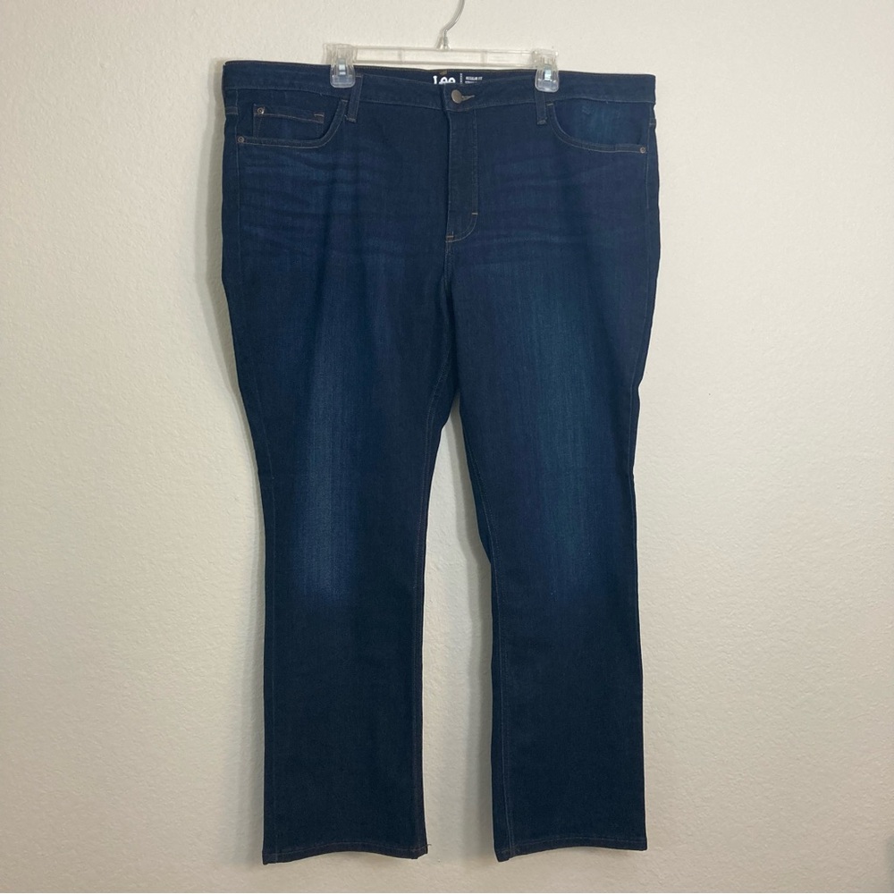 NWT Lee Regular Straight Leg Mid-Rise Jeans - Deep Dyed Blue - Size 24 Medium